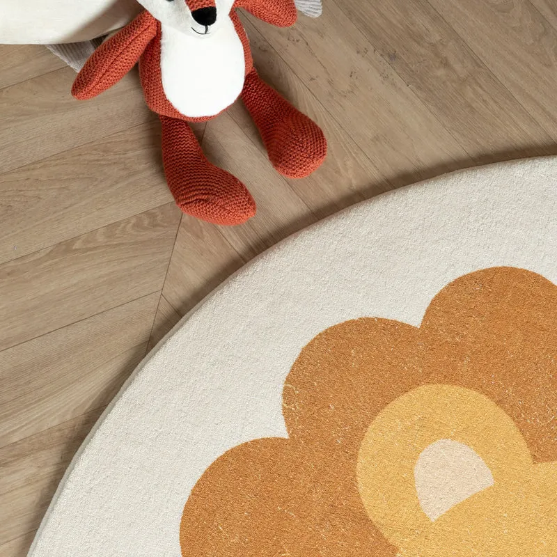 Waschbarer Spielteppich Rund - Sammy Lion Braun
