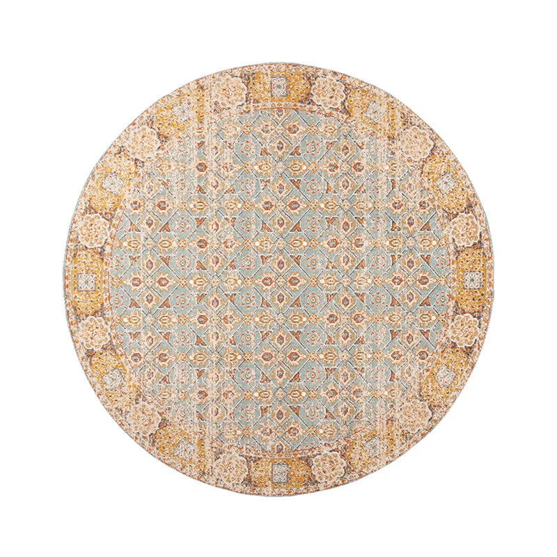 Teppich Vintage Rund - Thirza Oriental Hellblau Bunt