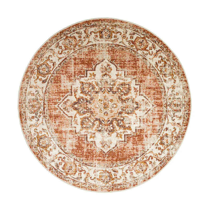 Teppich Vintage Rund - Spring Medaillon Terracotta Creme