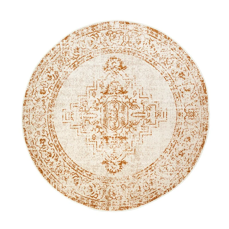 Teppich Vintage Rund - Spring Ethnic Creme Terra