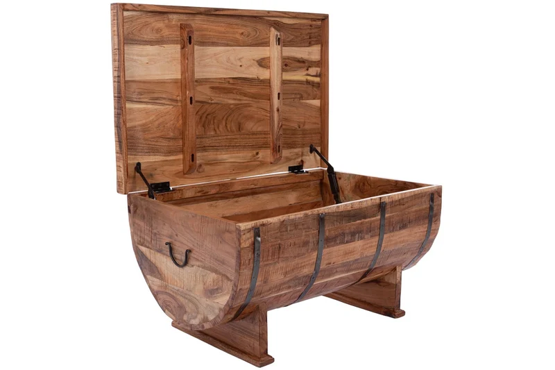Antiker Couchtisch "Agnes" Weinfass-Optik