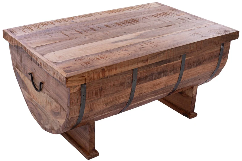Antiker Couchtisch "Agnes" Weinfass-Optik