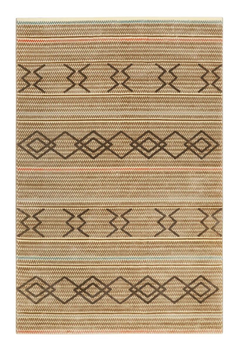 Teppich 160x230 Wohnzimmer Muster Hellbraun