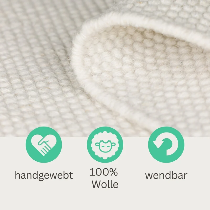 MY-RUG Wollteppich "WoolHeaven" handgewebt Naturprodukt