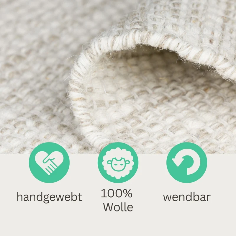 MY-RUG Wollteppich "WoolHeaven" handgewebt Naturprodukt