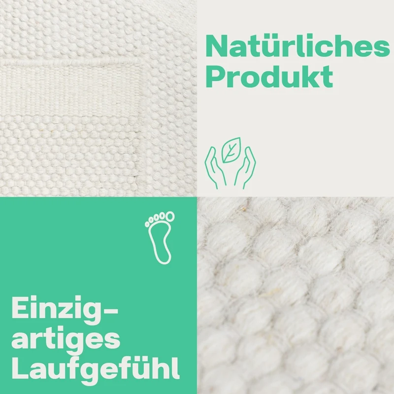 MY-RUG Wollteppich "WoolHeaven" handgewebt Naturprodukt