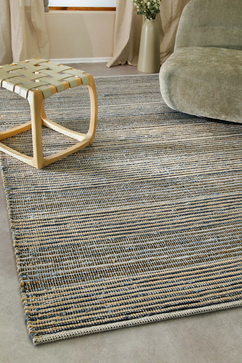 Handwebteppich Denim Blau "Denim Feels" WECONhome