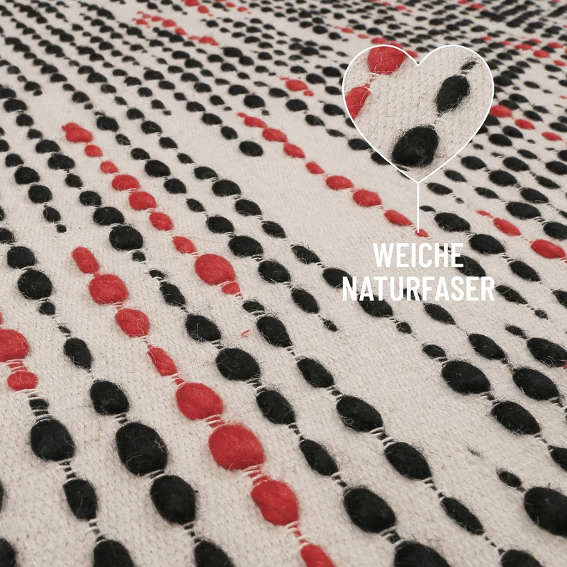 Wollteppich Creme Beige "London Red" WECONhome