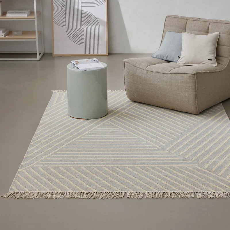 Kelim Teppich Pastell Grau "Modern Pop" WECONhome