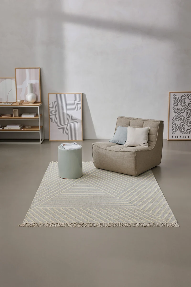 Kelim Teppich Pastell Grau "Modern Pop" WECONhome