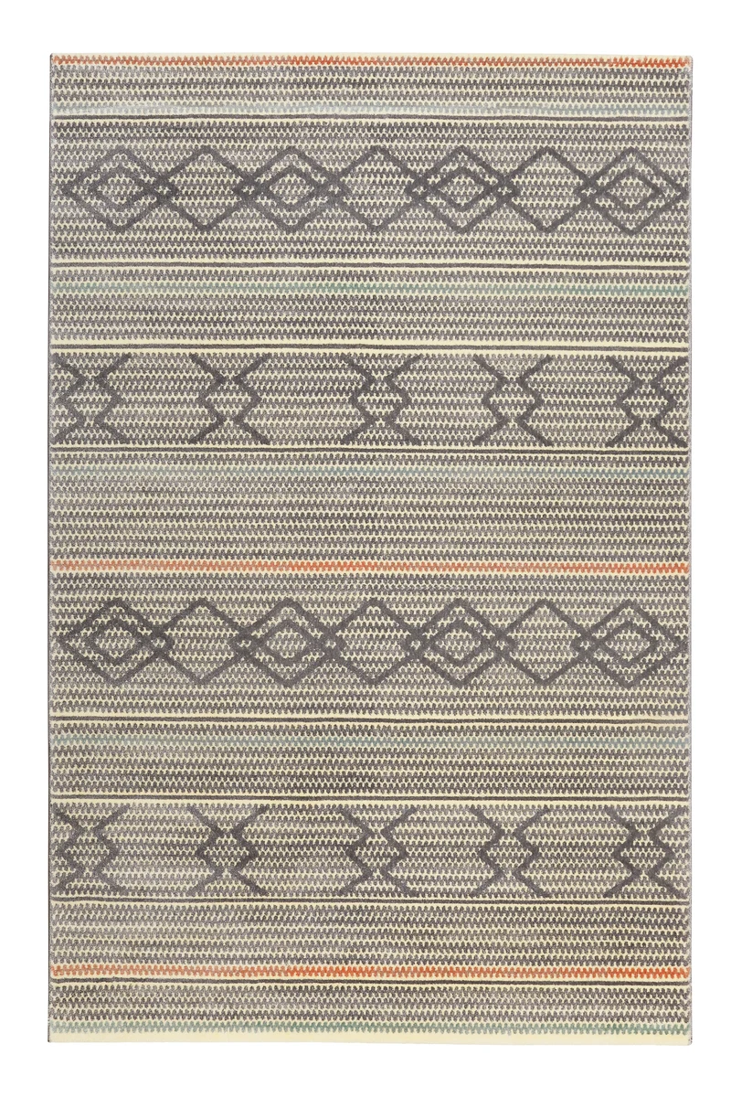 Teppich 160x230 Wohnzimmer Muster Grau Blau