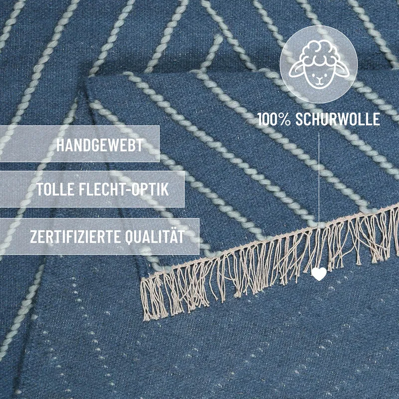 Kelim Teppich Blau "Ocean Lines" WECONhome