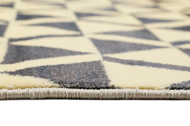 160x230 Teppich Wohnzimmer Creme Schwarz Farbverlauf Dreieck