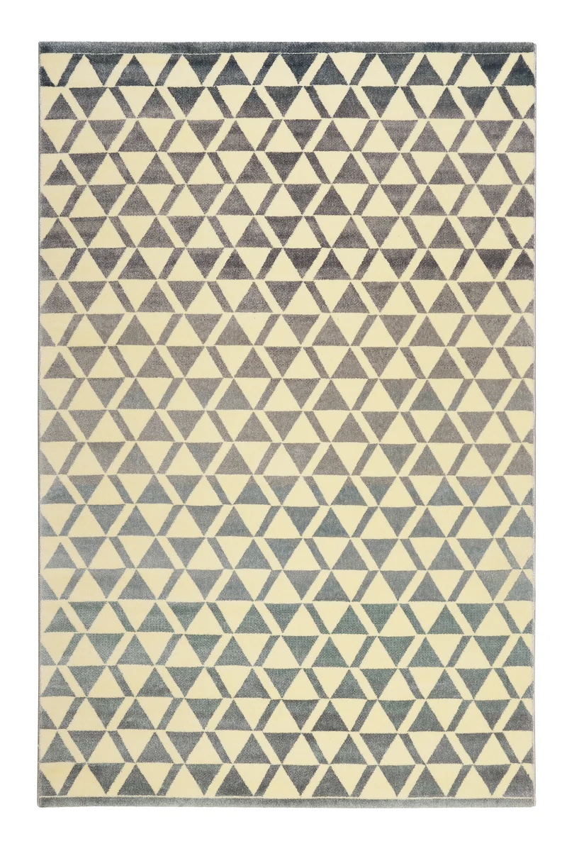 160x230 Teppich Wohnzimmer Creme Farbverlauf Dreieck