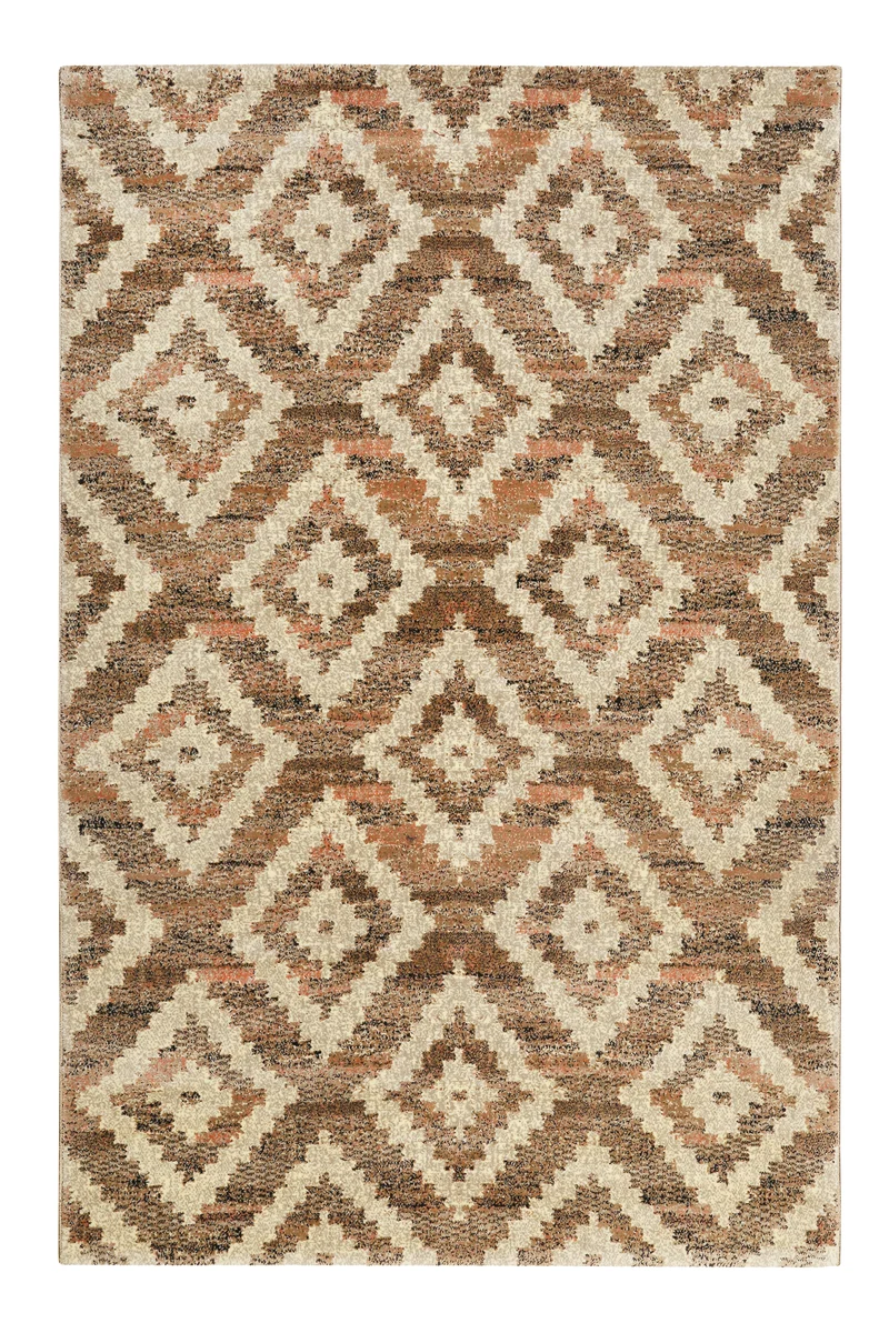 Teppich 160x230 Wohnzimmer Braun Rautenmuster