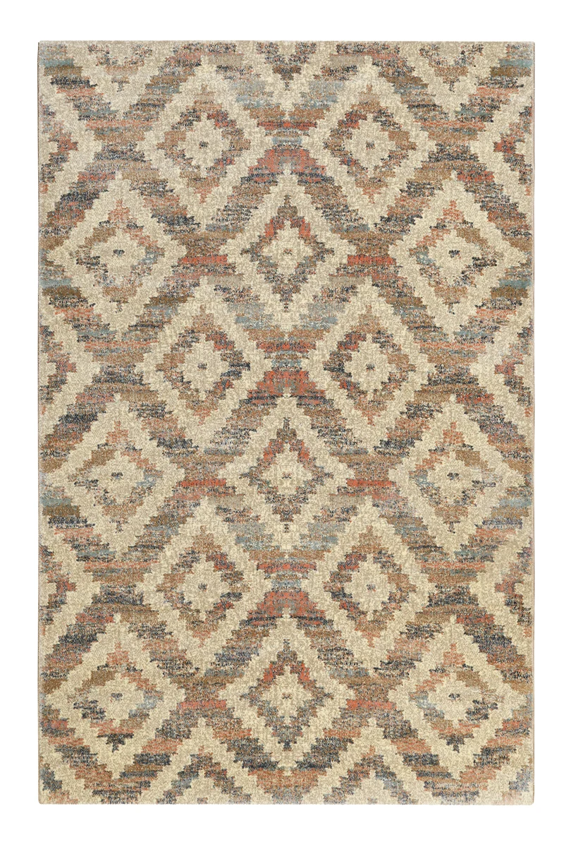 Teppich 160x230 Wohnzimmer Braun Rautenmuster
