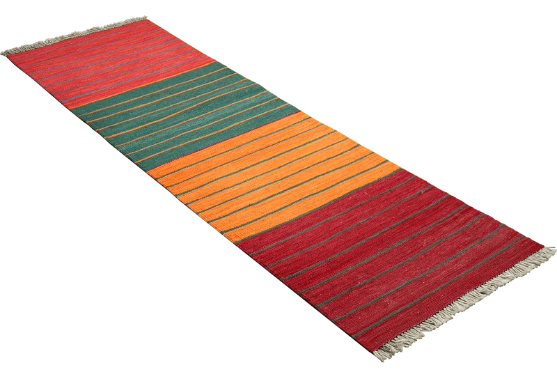 Kelim Gashgai · Handgewebt – Bunt, 193x59 cm