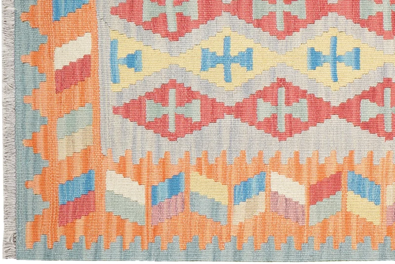 Kelim Gashgai · Handgewebt – Grau, 237x82 cm