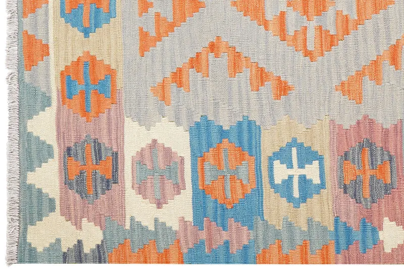 Kelim Gashgai · Handgewebt – Grau, 184x127 cm