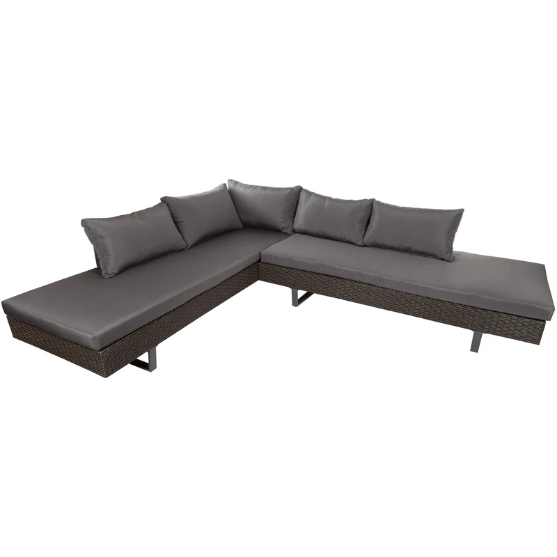Gartenlounge "Villy" mit gemütlichen Sitzpolstern, Ecksofa und Gartentisch