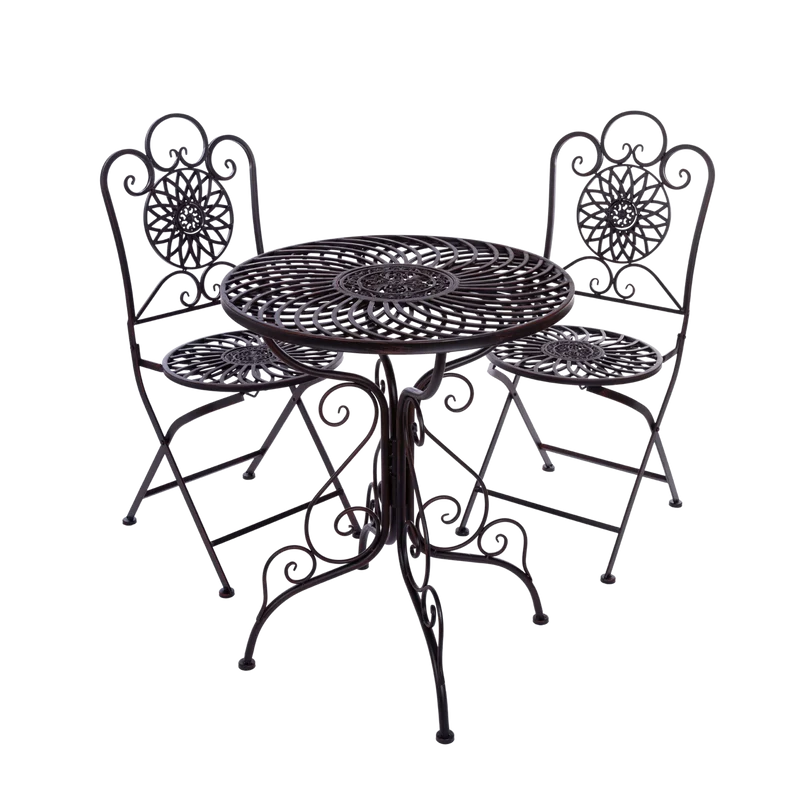 Bistroset "Pia" aus Metall, verschnörkelt