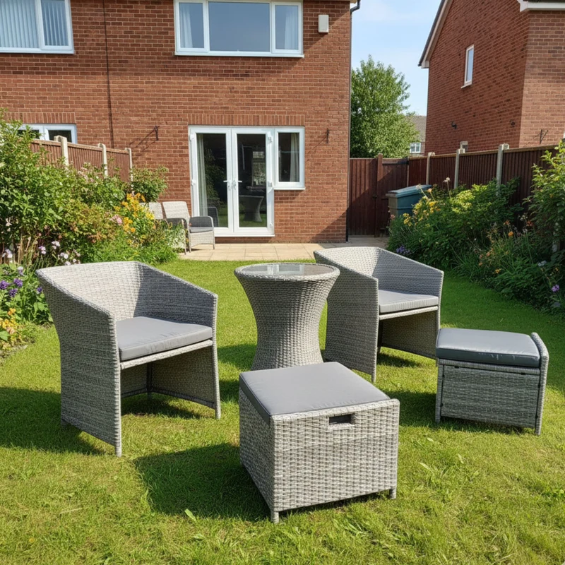 Garten Sitzgruppe Rattan "Cielo" 5-teilig inkl. Sitzkissen