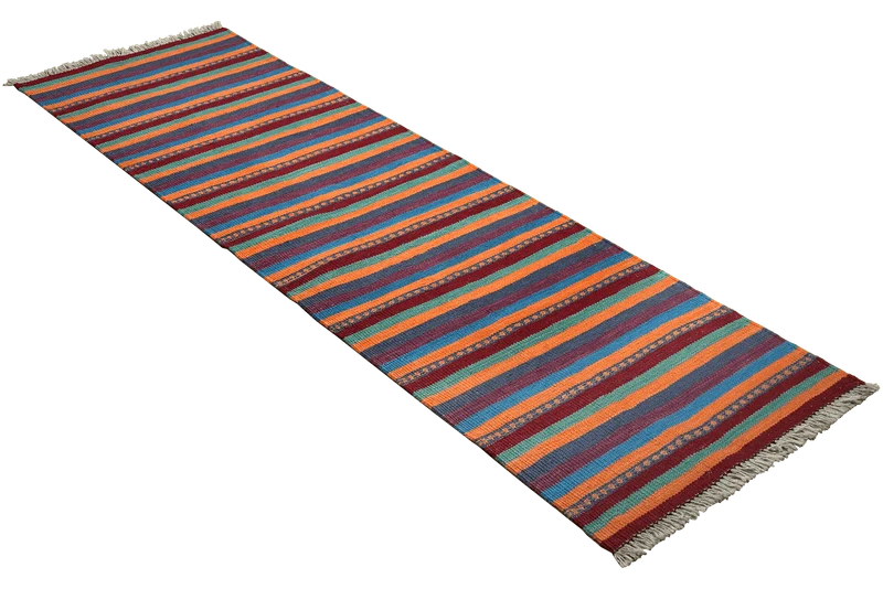 Kelim Gashgai · Handgewebt – Bunt, 198x60 cm