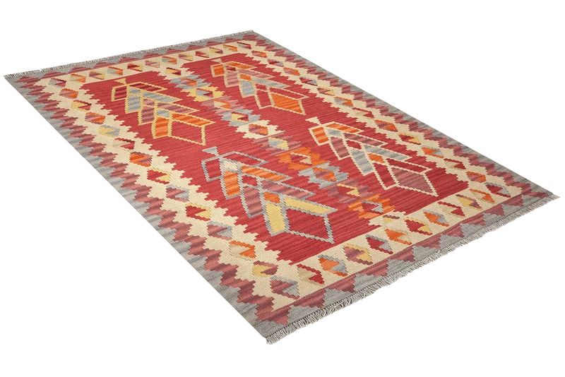 Kelim Gashgai · Handgewebt – Rot, 176x123 cm