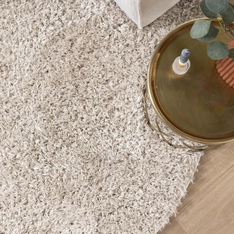 Shaggy Teppich Rund - Blaze Beige Grau