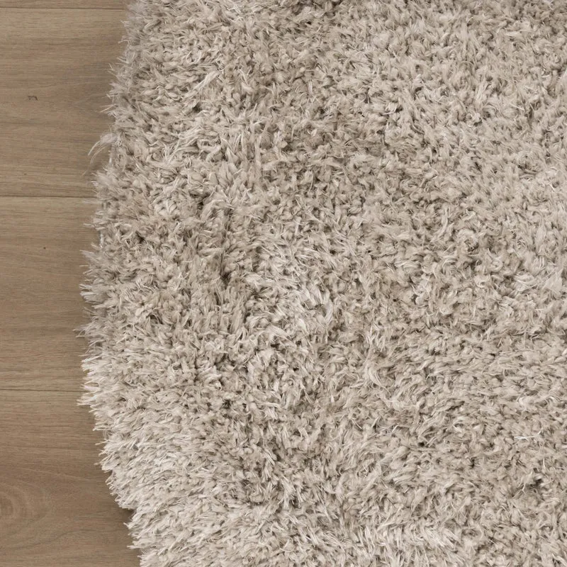 Shaggy Teppich Rund - Blaze Beige Grau