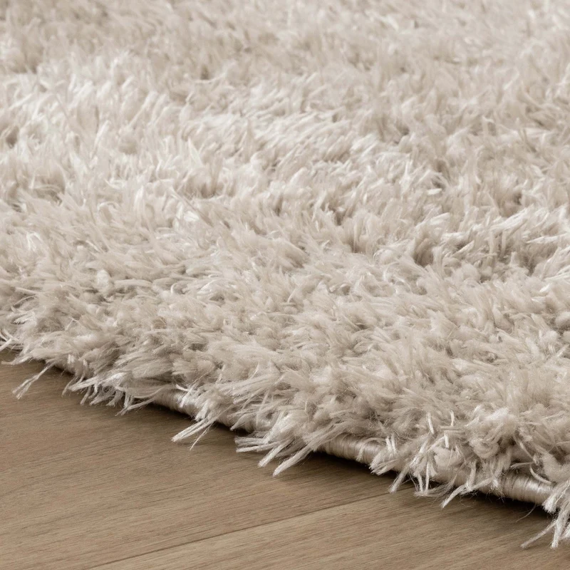 Shaggy Teppich Rund - Blaze Beige Grau