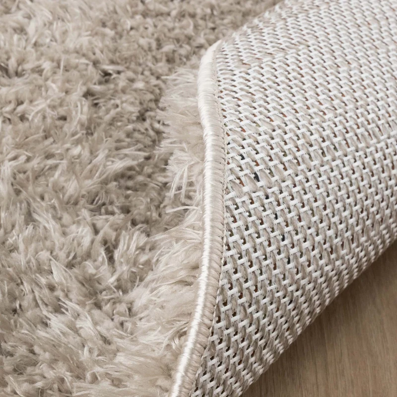 Shaggy Teppich Rund - Blaze Beige Grau