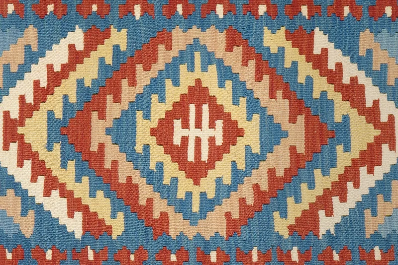 Kelim Gashgai · Handgewebt – Blau, 192x83 cm