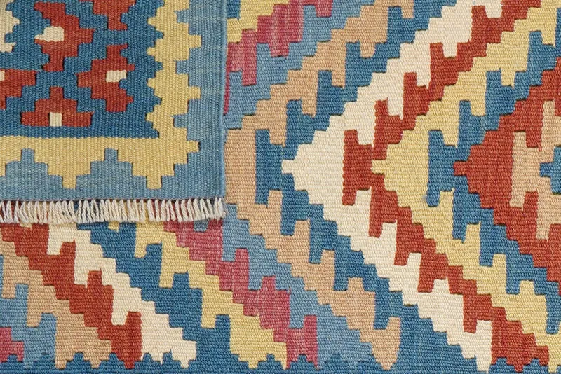 Kelim Gashgai · Handgewebt – Blau, 192x83 cm