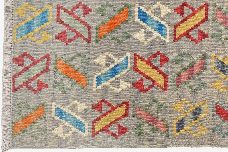 Kelim Gashgai · Handgewebt – Grau, 150x102 cm
