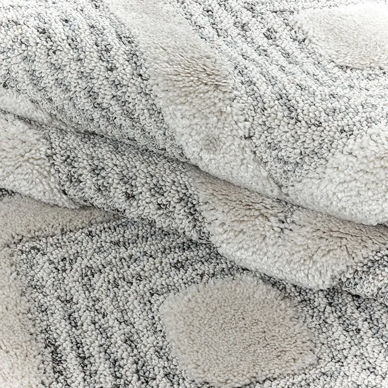 Teppich Skandinavisch Rund - Pitea Ethno Creme Grau