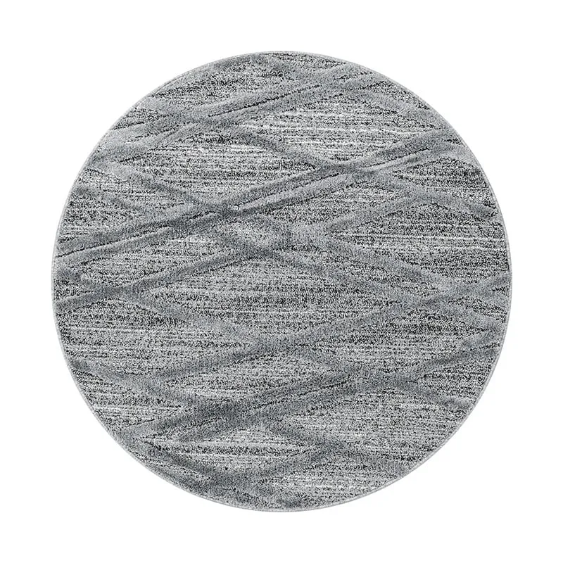 Teppich Skandinavisch Rund - Pitea Double Grau