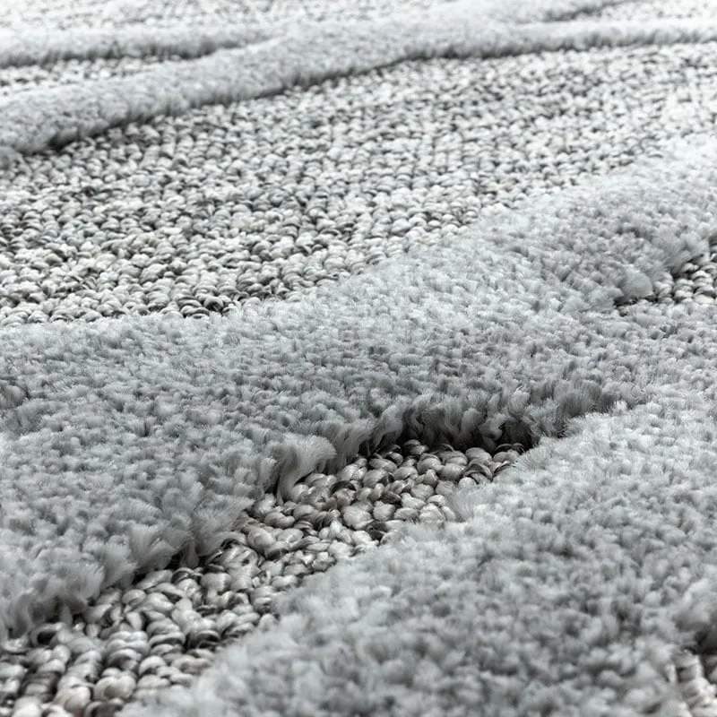 Teppich Skandinavisch Rund - Pitea Double Grau