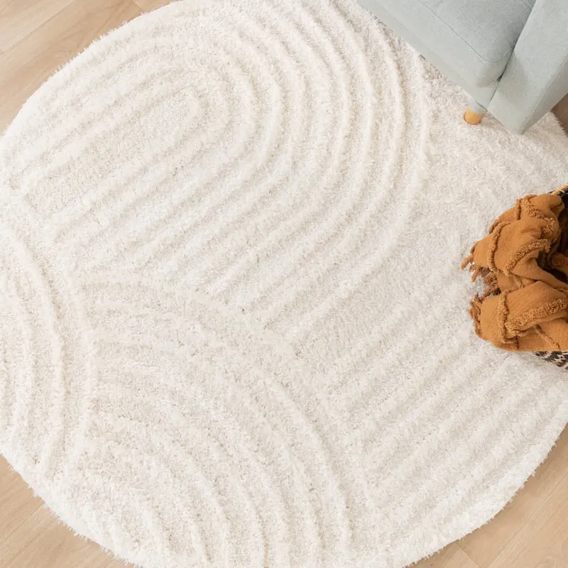 Teppich Skandinavisch Rund - Lova Arches Creme