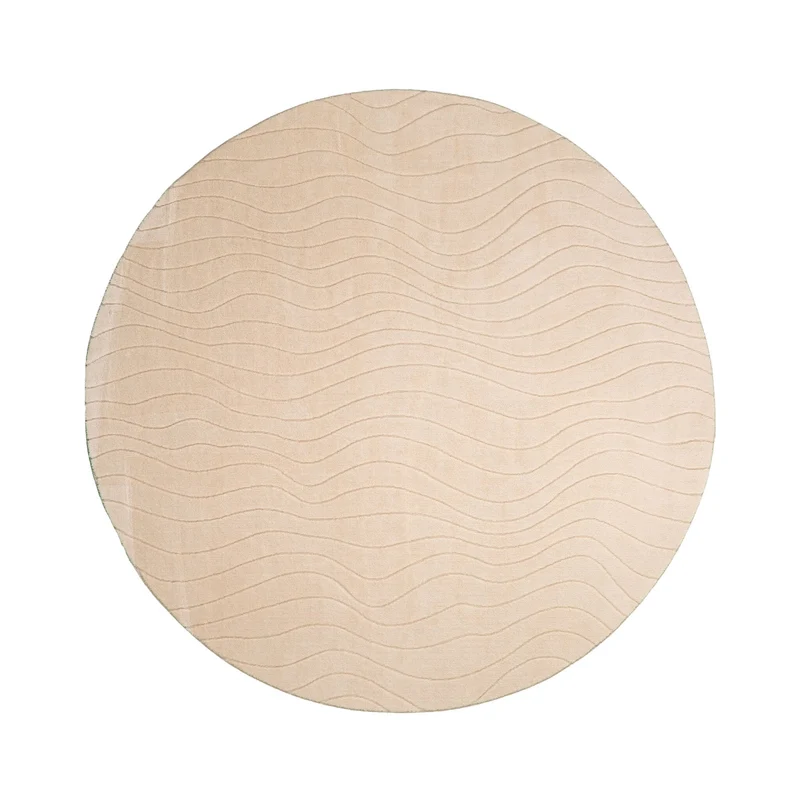 Runder Teppich Wohnzimmer - Charm Waves Beige