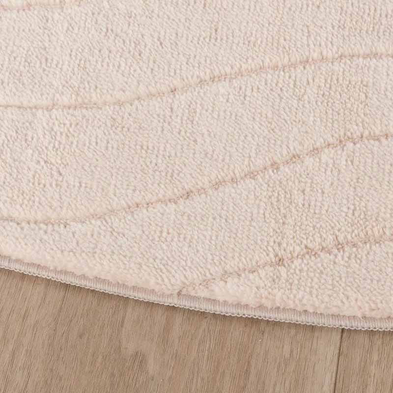 Runder Teppich Wohnzimmer - Charm Waves Beige