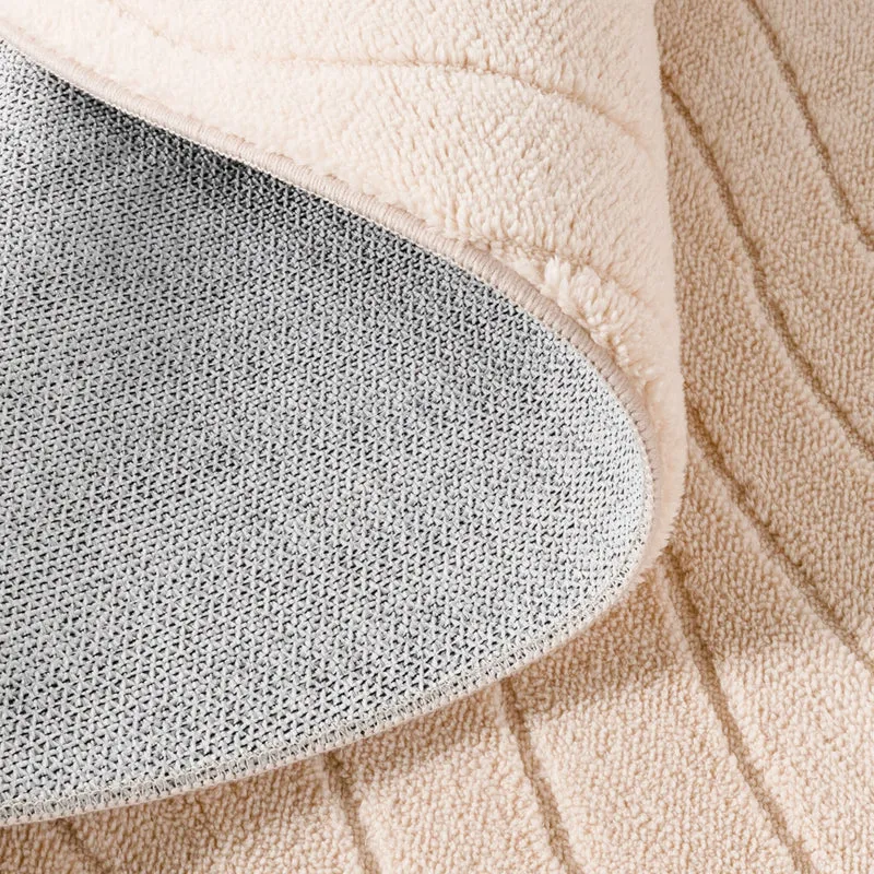 Runder Teppich Wohnzimmer - Charm Waves Beige