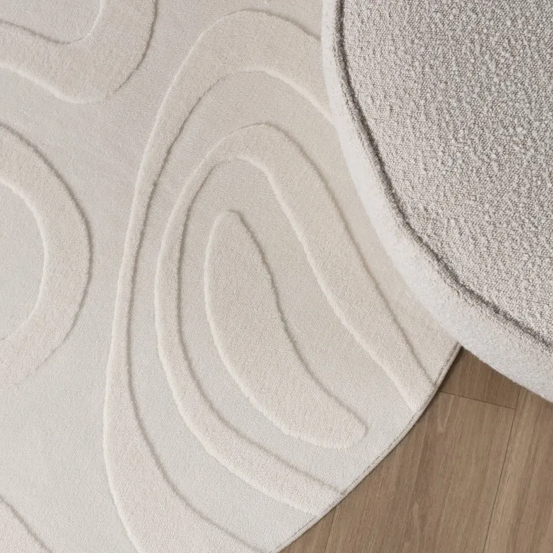 Runder Teppich Wohnzimmer - Charm Shapes Weiß