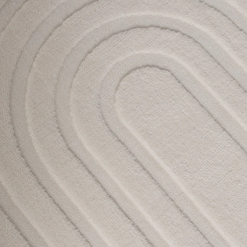 Runder Teppich Wohnzimmer - Charm Curves Weiß