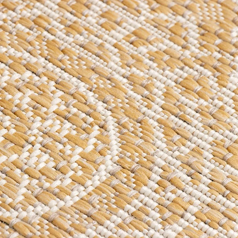 In- & Outdoor Teppich Rund - Summer Azteca Gelb