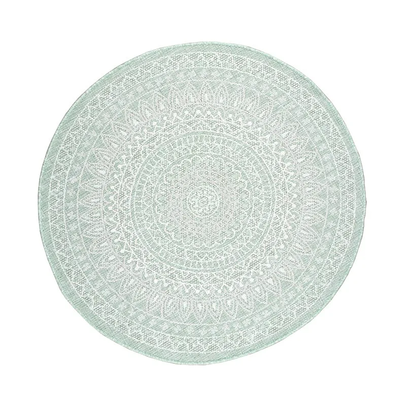 In- & Outdoor Teppich Rund - Summer Azteca Mint