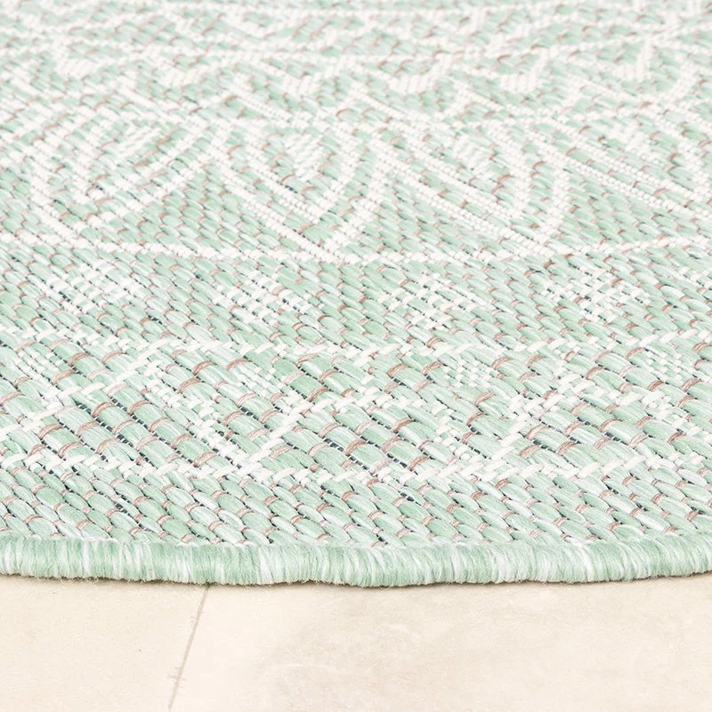 In- & Outdoor Teppich Rund - Summer Azteca Mint