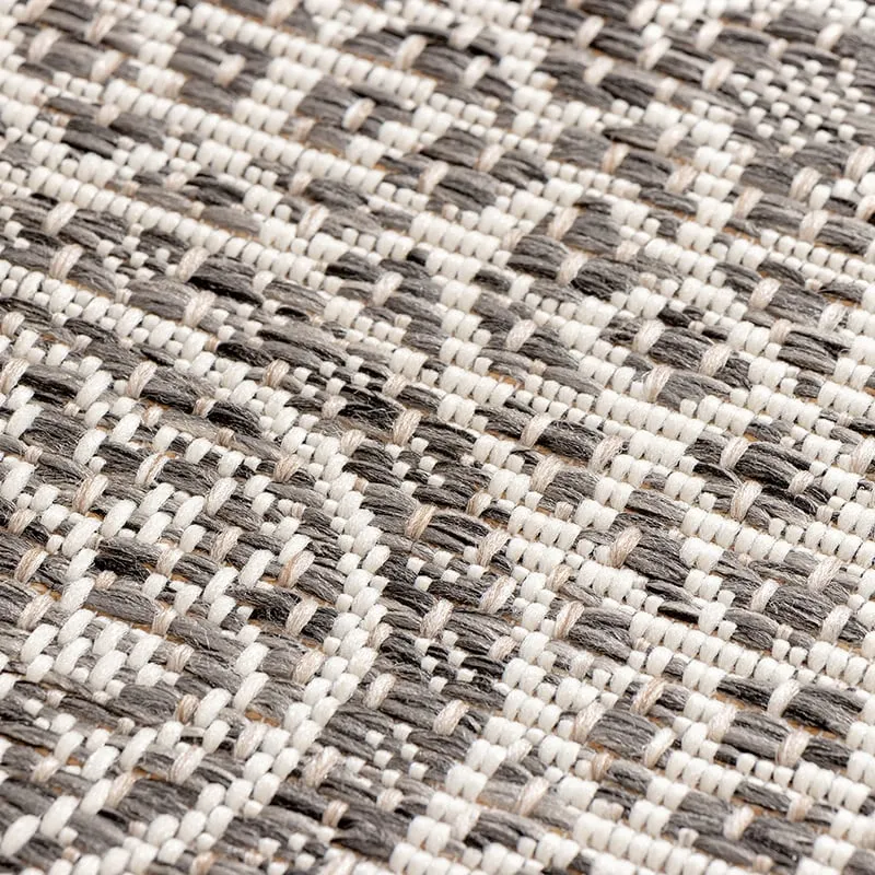 In- & Outdoor Teppich Rund - Summer Azteca Grau