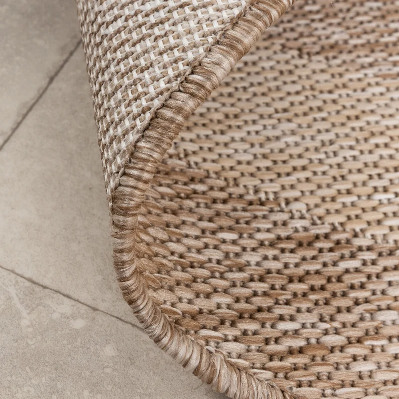 In- & Outdoor Teppich Rund - Sierra Frame Beige Creme