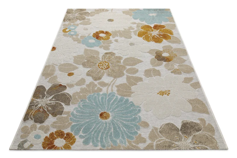 In & Outdoorteppich Beige "BeachFlower" WECONhome